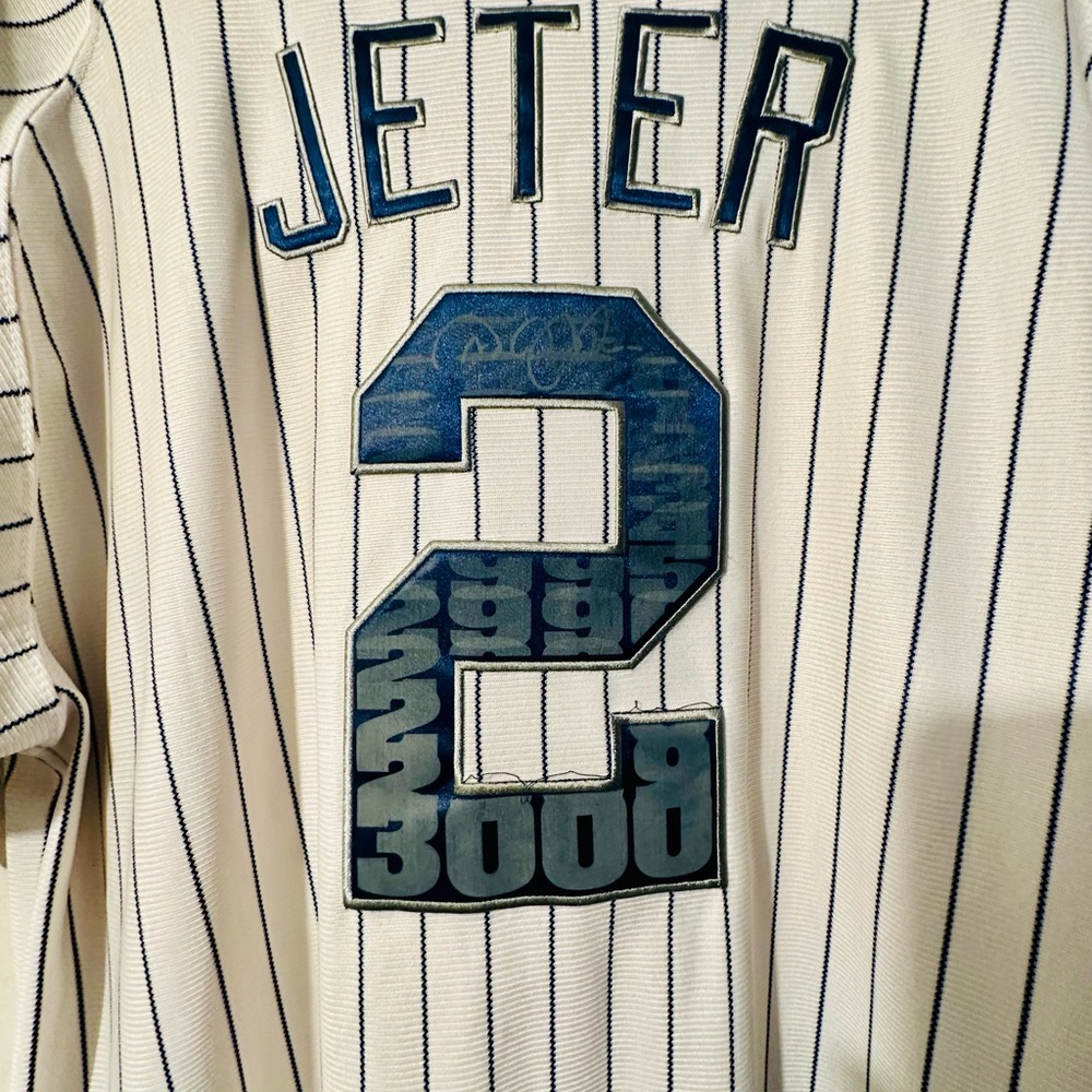 Majestic New York Yankees Pin Striped Jersey with Blue Details